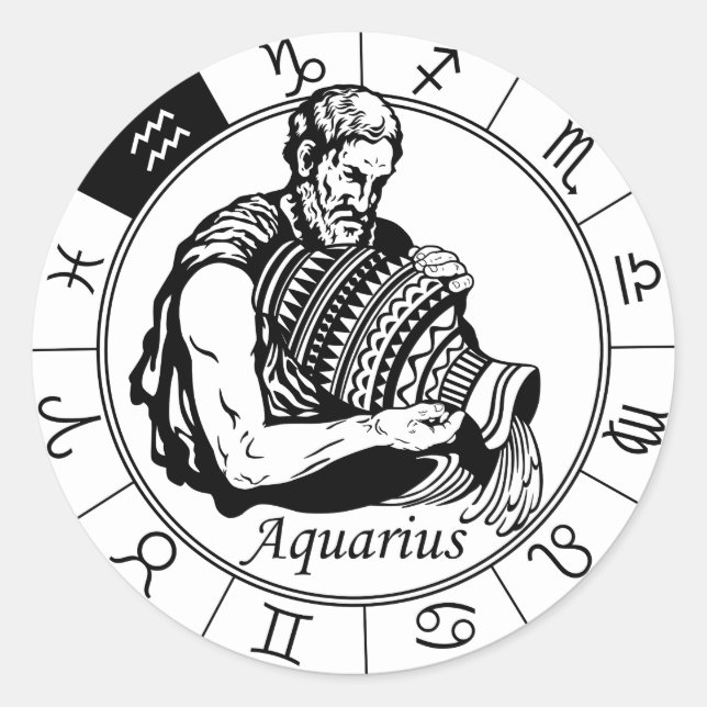 Adesivo sinal zodiológico astrológico aquário (Frente)