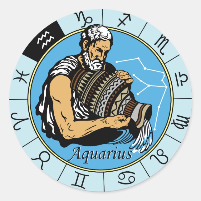 Adesivo sinal zodiológico astrológico aquário (Frente)