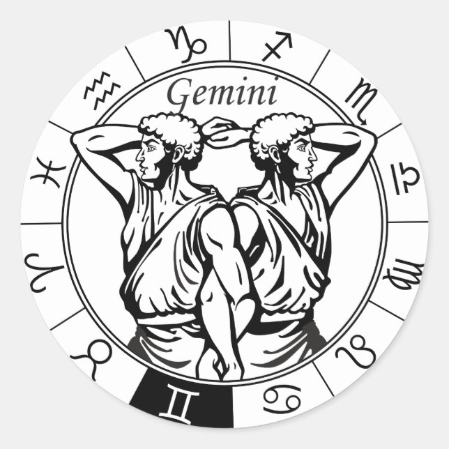 Adesivo sinal zodiológico astrológico gemini (Frente)