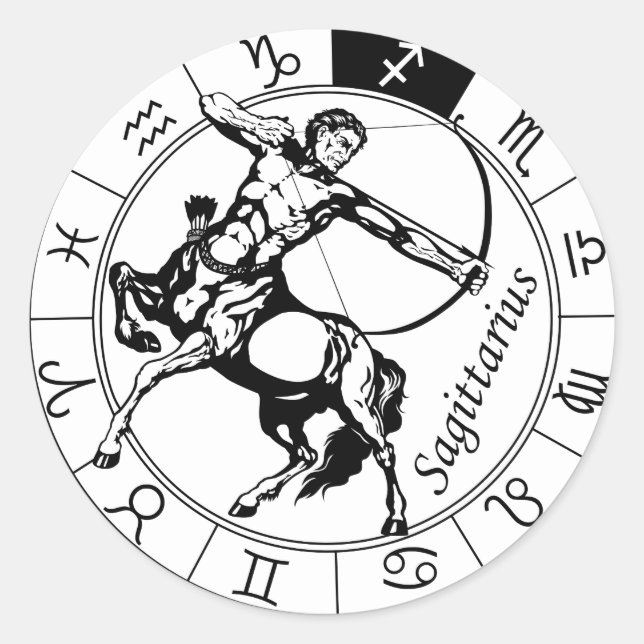Adesivo sinal zodiótico astrológico sagitário (Frente)