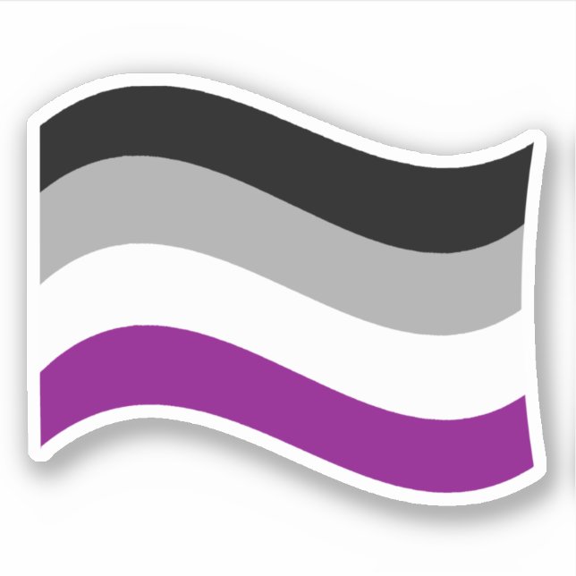 Adesivo Sinalizador Asexual de Onda do Orgulho (Frente)