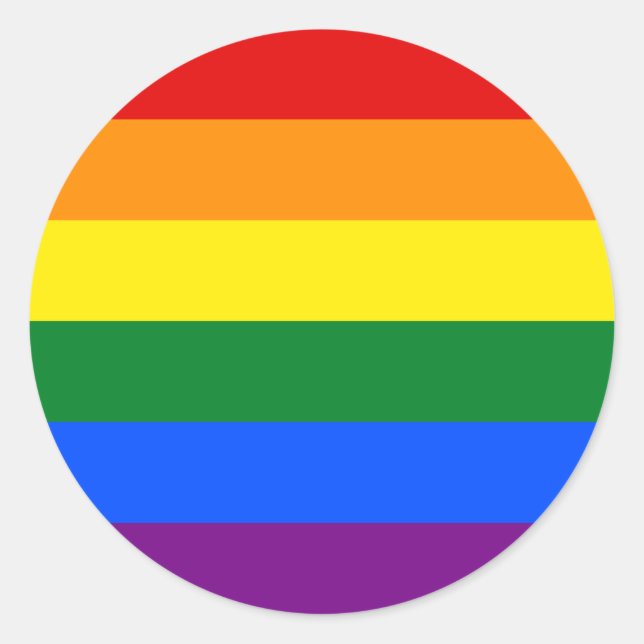 Adesivo Sinalizador Clássico LGBTQ Orgulho gay Rainbow (Frente)