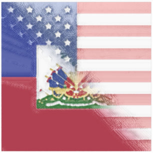 Adesivo Sinalizador da América do Haiti Pintado   Meio ha