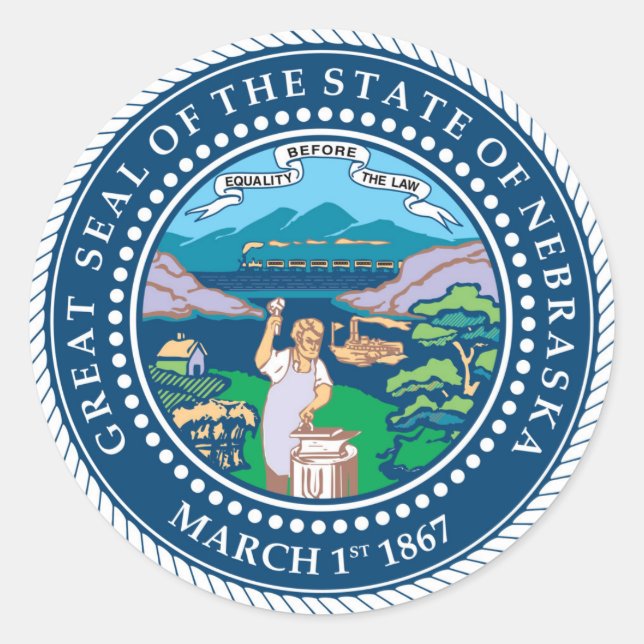 Adesivo Sinalizador da república americana de selo do esta (Frente)