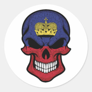 Adesivo Sinalizador de Caveira de Sorriso do Liechtenstein