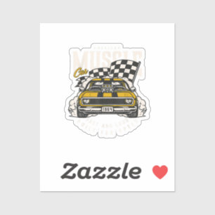 Adesivo Sinalizador de Corrida Muscular Americana Vintage