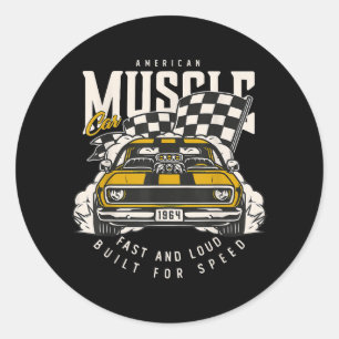 Adesivo Sinalizador de Corrida Muscular Americana Vintage
