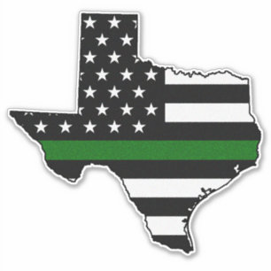 Adesivo Sinalizador de linha verde fina Texas