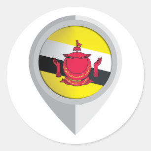 Adesivo Sinalizador de Localização do Pin Brunei