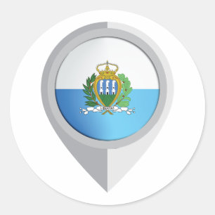 Adesivo Sinalizador de Localização do Pin de São Marino