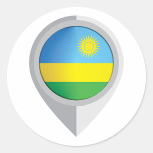 Adesivo Sinalizador de Localização do Pin Ruanda
