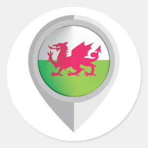 Adesivo Sinalizador de Localização do Pino do País de Gale