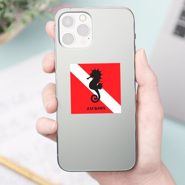 Adesivo Sinalizador de mergulho Scuba e Sticker Personaliz (Telefone)