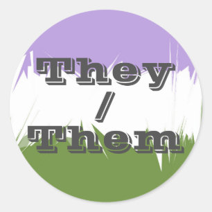 Adesivo Sinalizador de Orgulho de Genderqueer do Pronoun S