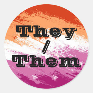 Adesivo Sinalizador de Orgulho Lésbico Pronoun Personalizá