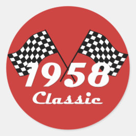 Adesivo Sinalizador de Raça Clássica Verificada em Preto e