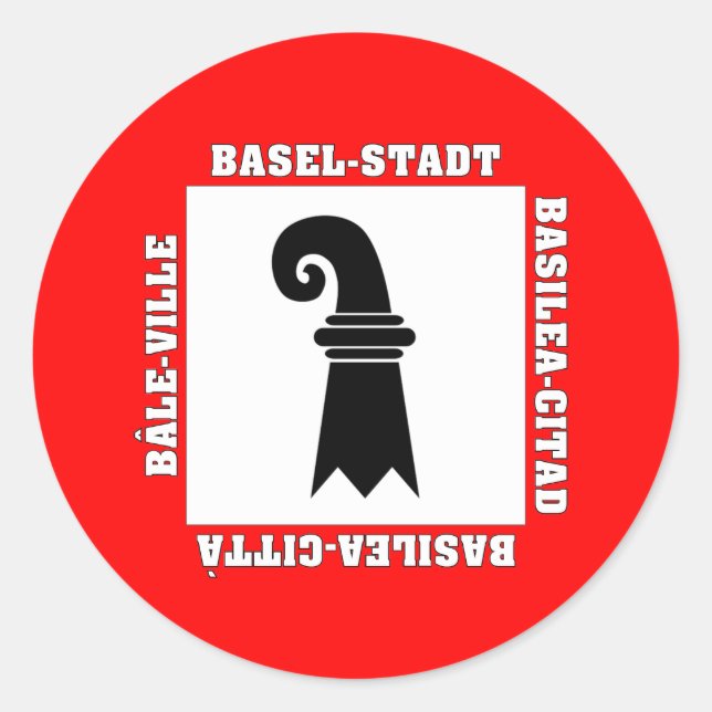 Adesivo Sinalizador de Suiça de Basel Stadt (Frente)