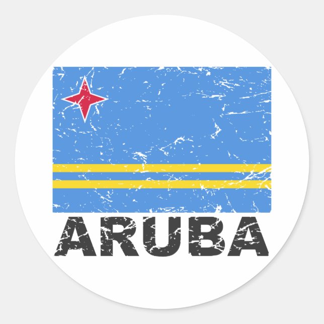 Adesivo Sinalizador de Vintage Aruba (Frente)