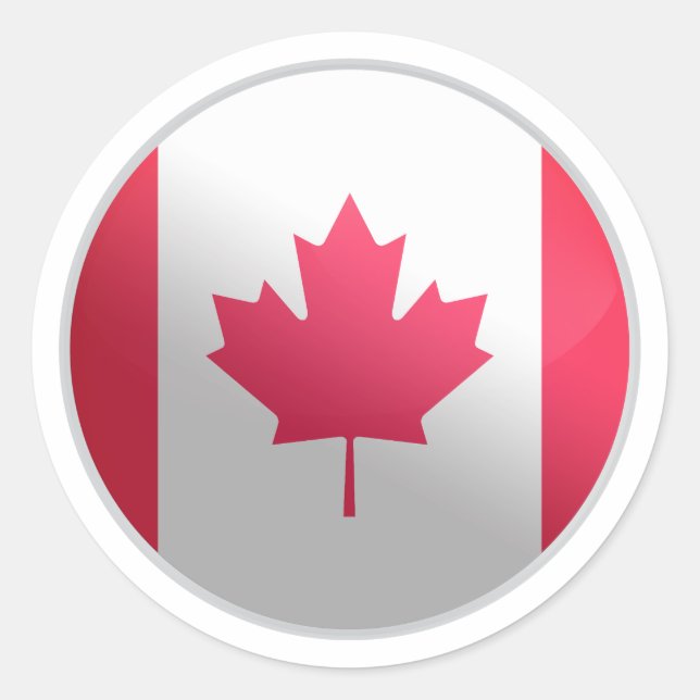 Adesivo Sinalizador do Círculo Glossy do Canadá (Frente)