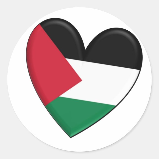 Adesivo Sinalizador do Coração da Palestina (Frente)