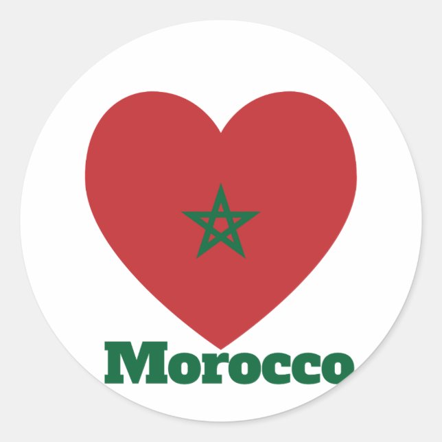 Adesivo Sinalizador do Coração de Marrocos (Frente)