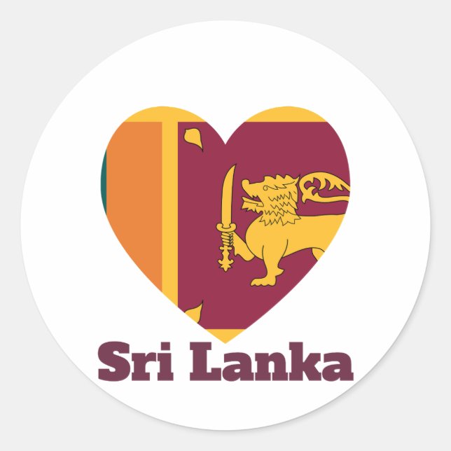 Adesivo Sinalizador do Coração do Sri Lanka (Frente)