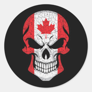 Adesivo Sinalizador do crânio do Canadá sorridente