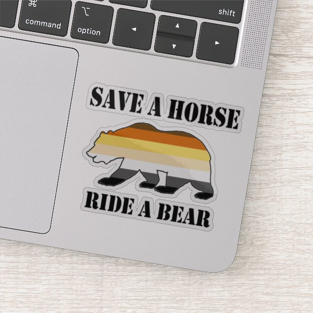 Adesivo Sinalizador do Orgulho do Urso gay Salve Um Urso C (Detalhe)