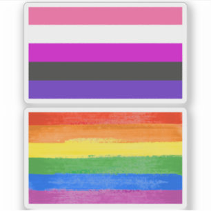 Adesivo Sinalizador do Orgulho Genderfluido