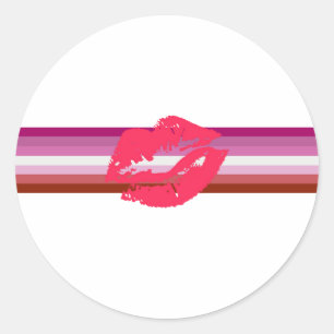 Adesivo Sinalizador do Orgulho Lésbico Lipstick
