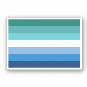 Adesivo Sinalizador do Orgulho Masculino Gay (Azure)