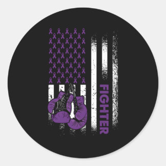 Adesivo Sinalizador Dos Eua Epilepsia Fighter Purple Ribbo