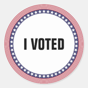 Adesivo Sinalizador dos EUA "Votei" (TEXTO PERSONALIZÁVEL)