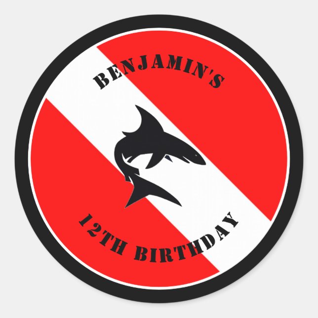 Adesivo Sinalizador e tubarão de mergulho personalizados (Frente)