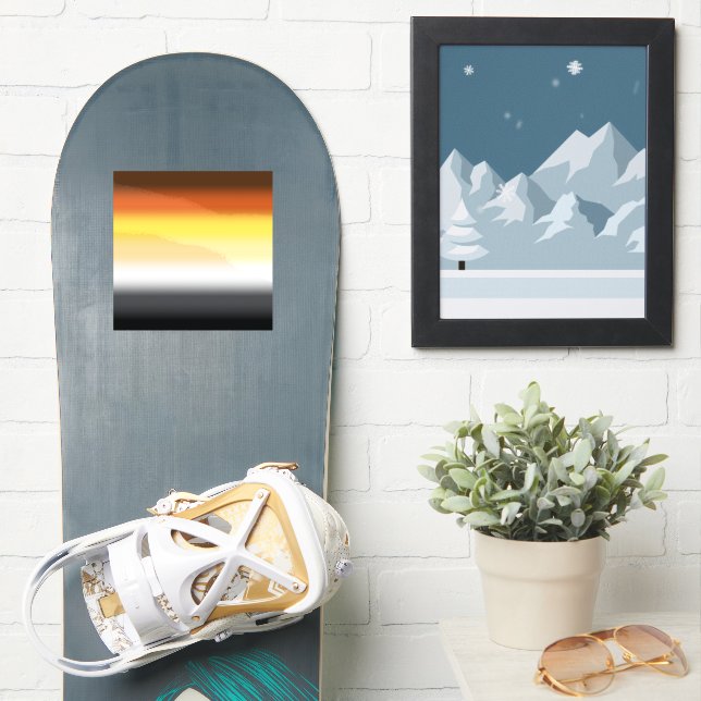 Adesivo Sinalizador Gradiente do Ordenamento do Urso Gay - (Prancha de snowboard)