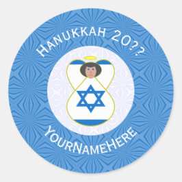 Adesivo Sinalizador Israelita Anjo Hanukkah Personalizado