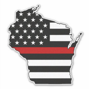 Adesivo Sinalizador Thin Red Line Wisconsin