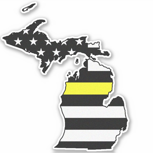 Adesivo Sinalizador Thin Yellow Line Michigan (Frente)