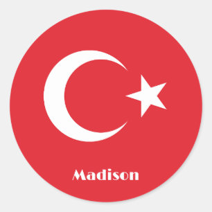 Adesivo Sinalizador Turquia de Nome Personalizado