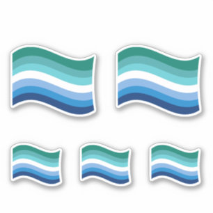 Adesivo Sinalizador Wavy do Orgulho Masculino gay Azure
