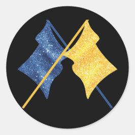 Adesivo Sinalizadores azuis e Dourados