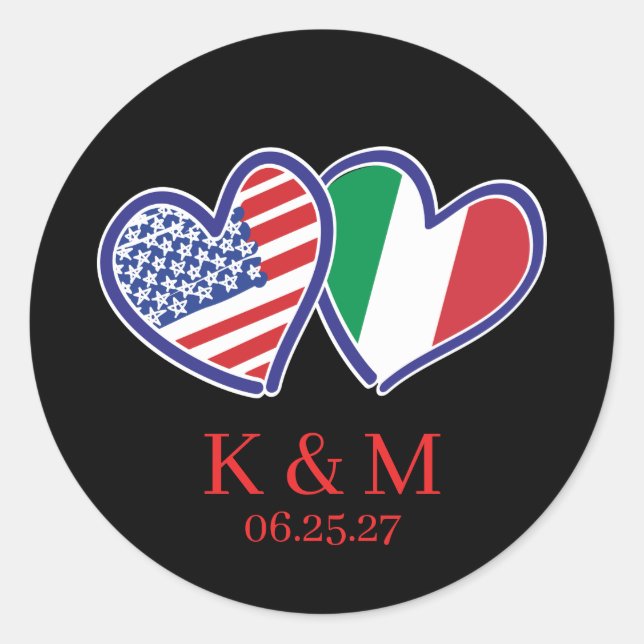 Adesivo Sinalizadores de Coração Italianos Americanos (Frente)