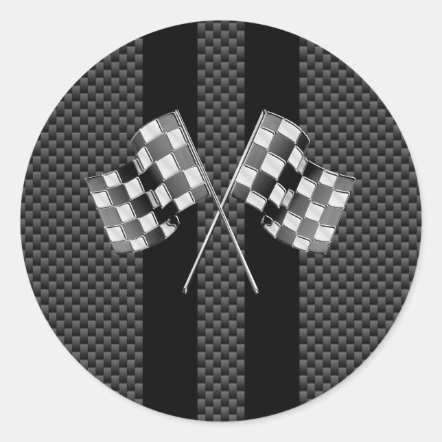 Adesivo Sinalizadores de Corrida em Estilo de Fibra de Car (Frente)