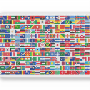 Adesivo Sinalizadores de Nação de Todos os Países do Mundo