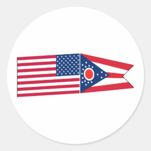 Adesivo Sinalizadores dos Estados Unidos e Ohio
