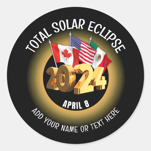 Adesivo Sinalizadores ECLIPSE SOLAR TOTAL 2024 personaliza (Frente)