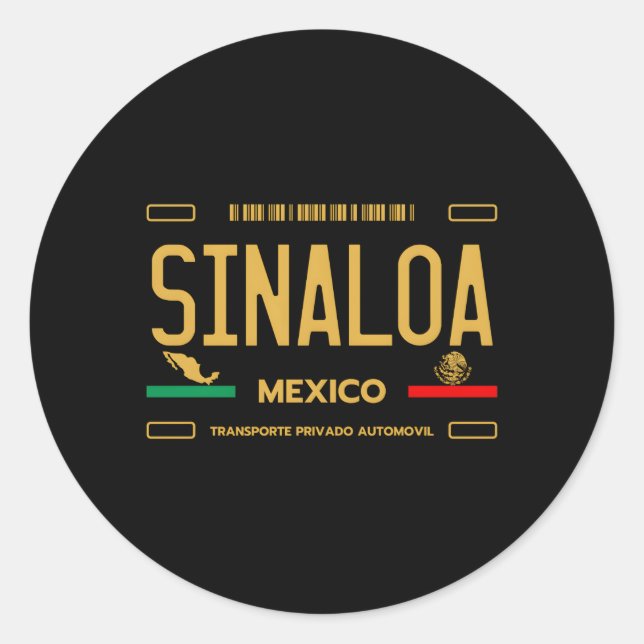 Adesivo Sinaloa México Licença Plate Aestética Sinaloa (Frente)