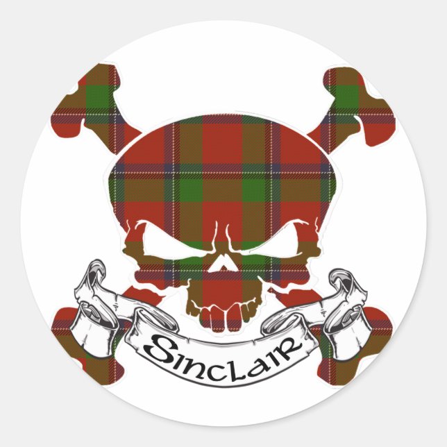 Adesivo Sinclair Tartan Skull (Frente)