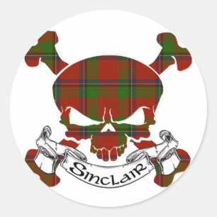 Adesivo Sinclair Tartan Skull