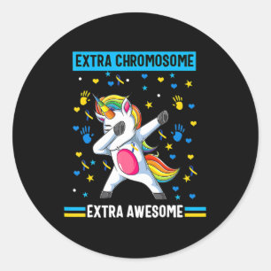 Adesivo Sindroma Unicorn Down reconhecimento de cromossoma